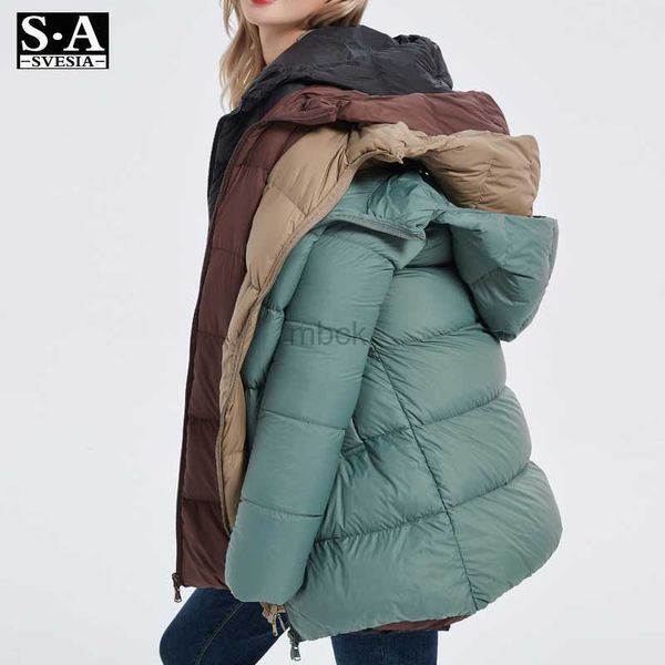 

women's down parkas winter 90% ultralight down jacket women hooded thick warm coat female duck down parka for women portable outerwear, Black