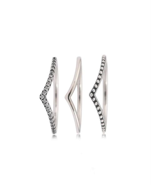 

3 ring a set 100 925 sterling silver clear cz infinite charm ring for pandora fashion women jewelry new arrival8498566, Slivery;golden