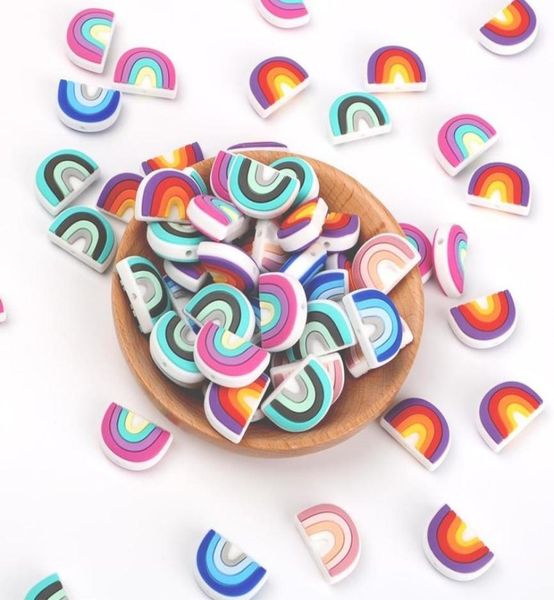 

kovict 50100200 mini rainbow silicone beads baby dummy cartoon pacifier toy accessories 2204071502867