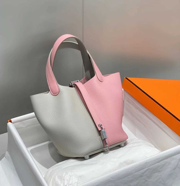 

original luxury picotin lock bag new layer cowhide women's bag vegetable basket handbag daily versatile large capacity bjwu