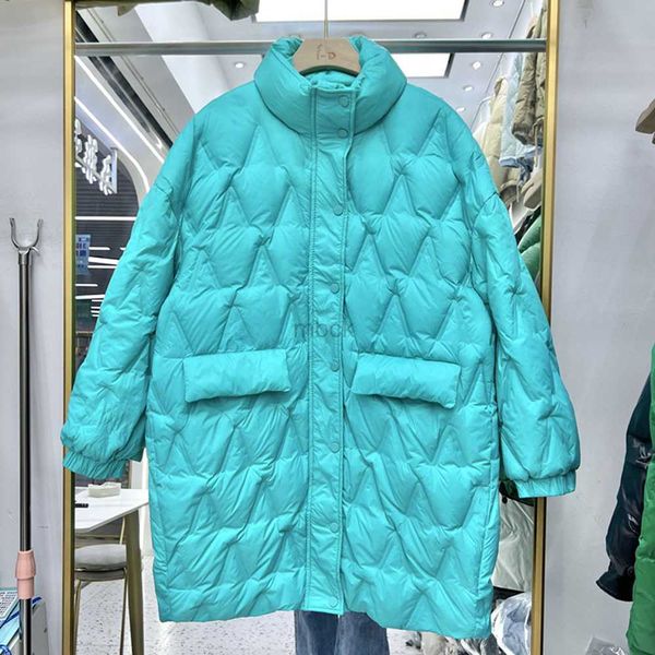 

women's down parkas ultra light down jacket women long parkas female loose puffer matching warm zipper 90% duck down coats outwear hkd2, Black