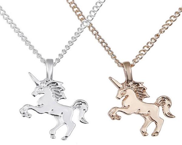

unicorn necklaces fashion women exquisite pendant necklace plating chain choker christmas jewelry lovely gift horse necklace3601864, Silver