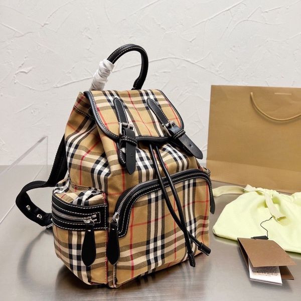 

luxurys designer bag highest quality designer backpack men and women backpack classic vintage plaid large capacity clamshell schoolbag backp