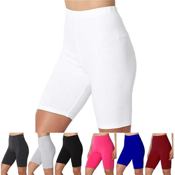 

women's shorts 2023 women elastic shorts casual high waist tight fitness slim skinny bottoms summer solid white black shorts