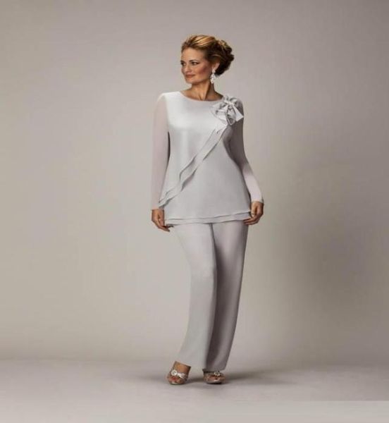 

mother of the bride pant suits chiifon wedding guest gowns long sleeve formal evening party dress custom made plus size1717723, Black;red