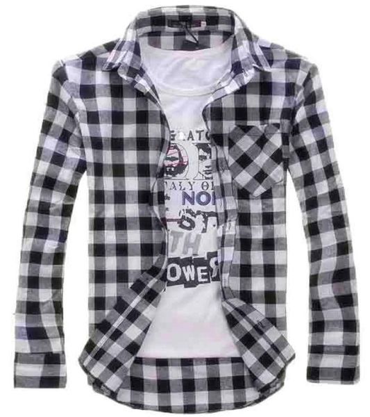 

fashion men vintage shirts plaid check long sleeve shirt slim fit shirts for men men039s clothing shirts m2xl7973965, White;black