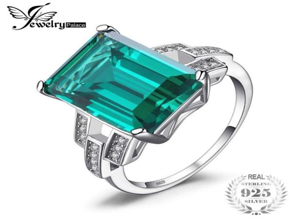 

jewelrypalace luxury 5 9ct created emerald cocktail ring 100 real 925 sterling silver rings for women fine jewelry accessories c18605261, Slivery;golden