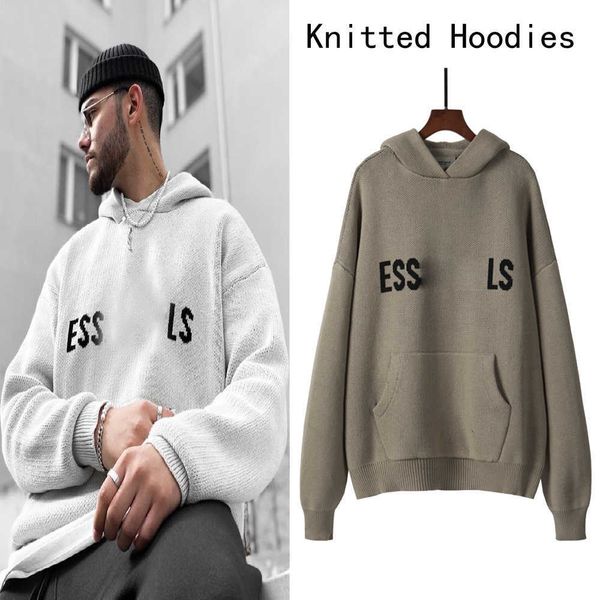 

23ss designer essentail hoodie sweater for men women knitted essentialhoodie sweaters casual sweatshirts pullover 9ehb, Black