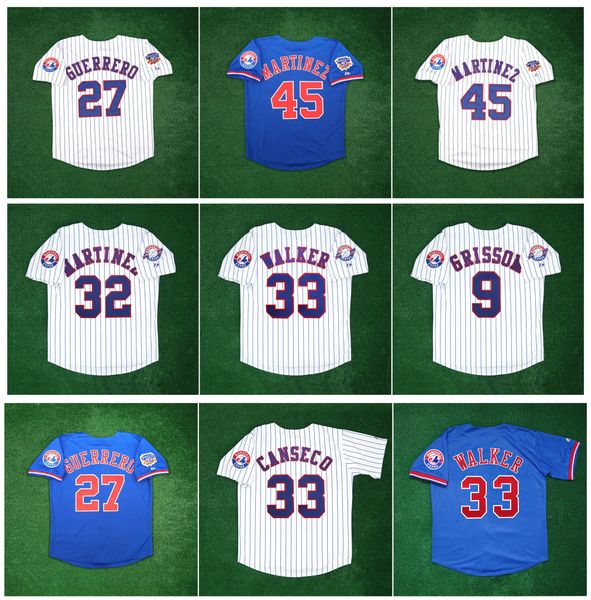 

vladimir guerrero 1997 montreal expos pedro martinez baseball jersey dennis martinez larry walker marquis grissom canseco with jackie 50th 2, Blue;black