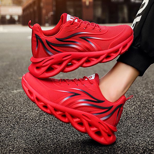

dress shoes red shoes men casual sneakers mesh breathable shoes male running trainers man sports shoes lightweight vulcanize shoes plus size, Black