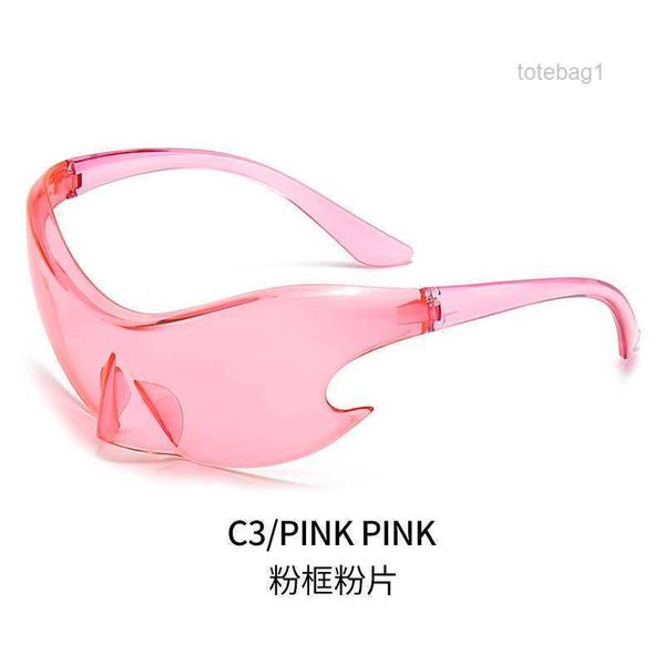 

y2k science fiction glasses personalized punk sunglasses women's technology sense one piece colorful film riding 5 3p6g, White;black