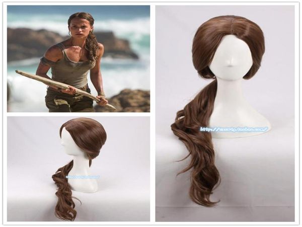 

costume accessorieslara croft wig shadow of the tomb raider lara croft wig 70cm curly brown synthetic hair alicia vikander role pl5321878, Silver