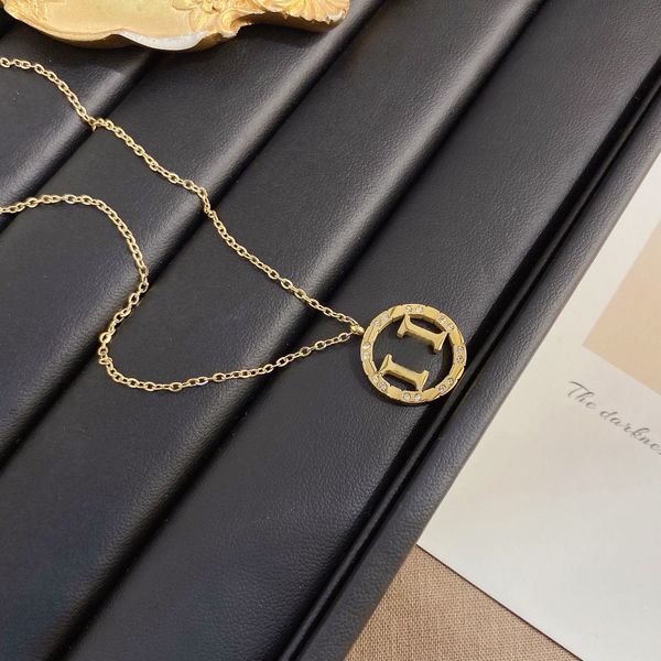 

luxury brand designer classic pendant necklace designers stainless steel plated gold pendant for women wedding jewelry lovers gift y23198, Silver