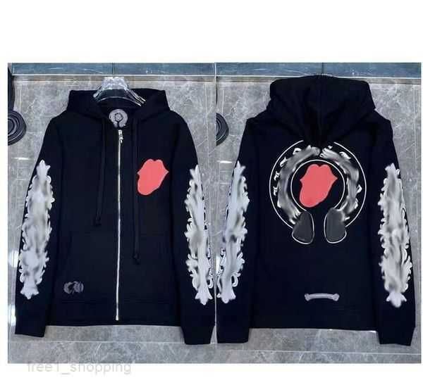 

men's hoodies sweatshirts designer hearts hoodie chromes mens hoody clothing womens heart hooded ch cross flower arm front printed hors, Black