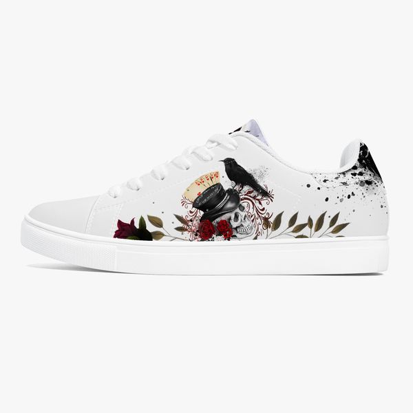 

custom pattern diy shoes mens womens red flowers skull sports trainers sneakers 36-48