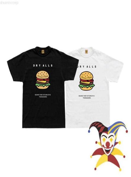 

2022ss tshirt men women slub cotton burger pattern tee t shirt 02278424458, White;black