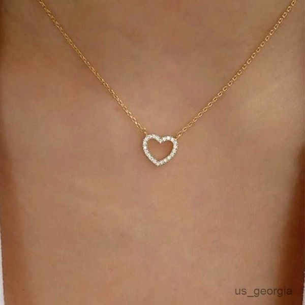 

pendant necklaces new trendy multilayer heart butterfly necklace for women fashion gold silver color geometric chain collar necklace jewelry