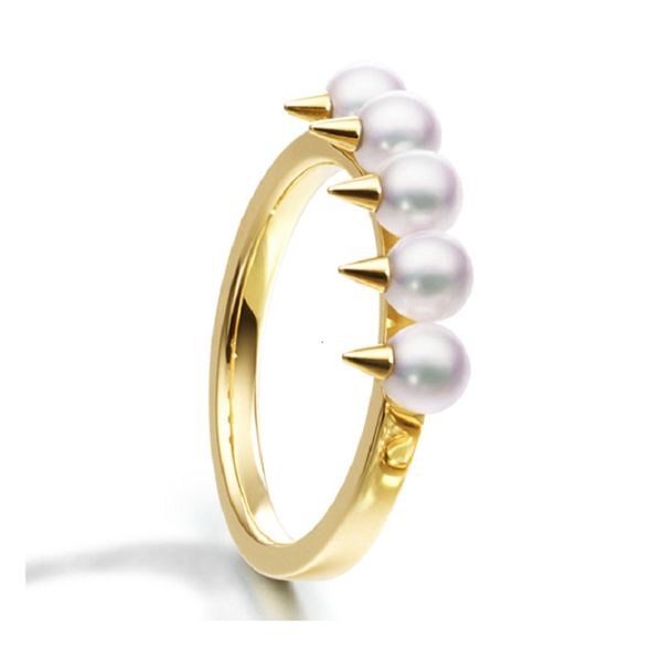 

band rings mani e piedi customized fresh water pearl rivet ring for women gold luxury quality handmade jewelry korean fashion danger tribe 2, Silver