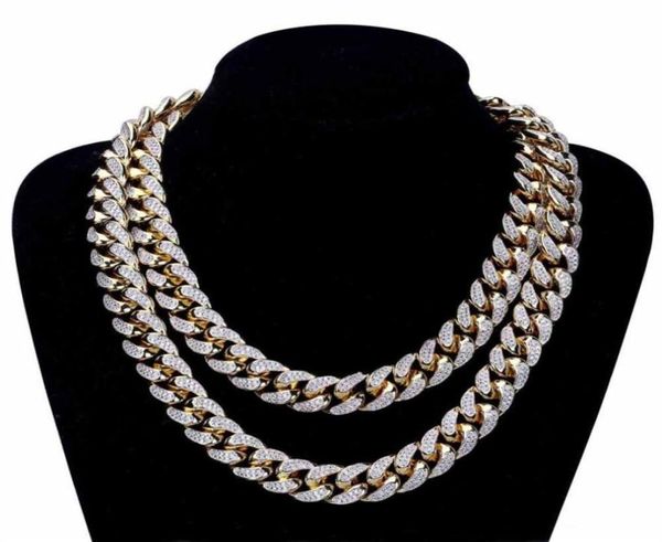 

men women hiphop miami cuban chain necklaces copper microinser259h7220468, Silver