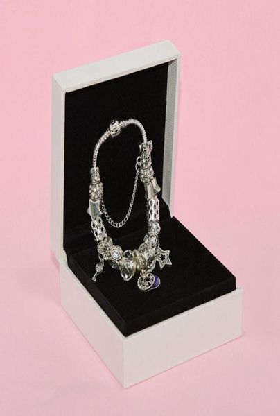 

fashion charm bead bracelet for jewelry silver star moon pendant beaded lady bracelet with original box birthday gift1085713, Golden;silver