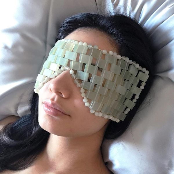 

eye massager natural jade mask cooling sleep therapy stone anti aging shade cover relaxation gift 230718