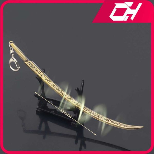 

key rings japanese anime weapon hand of malenia game keychain weapon model katana samurai sword butterfly knife royal japanese katana toys l, Slivery;golden