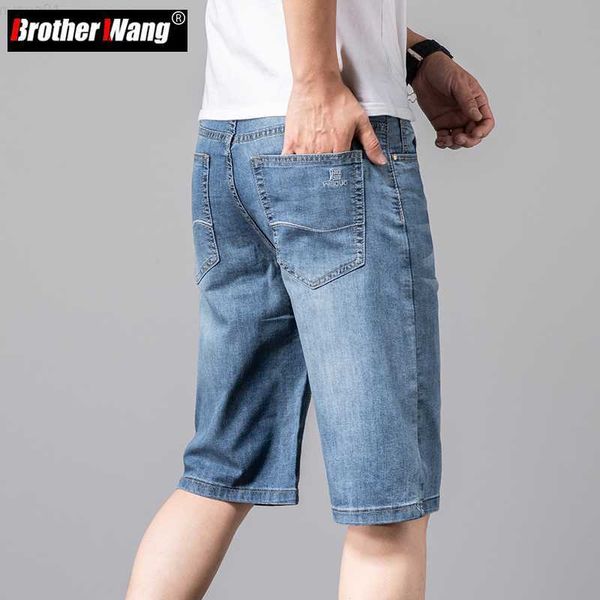 

men's shorts 2023 summer new men's light blue slim-fit short jeans korean fashion casual thin stretch cotton denim shorts male bra, White;black