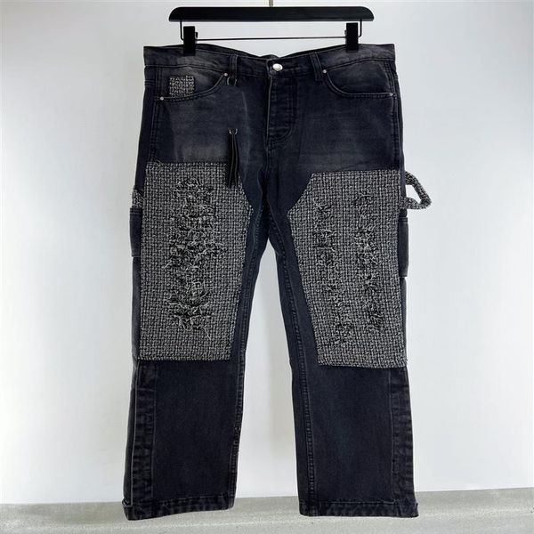 

23ss italy paris usa men's jeans casual street fashion pockets warm men women couple outwear demin blue pants ship 888248r