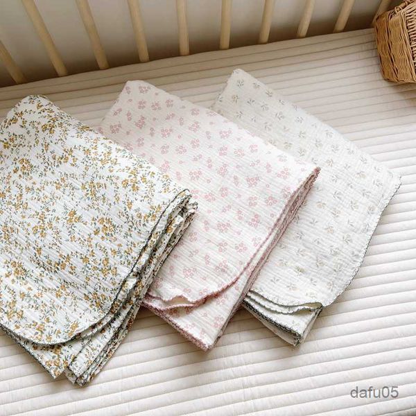 

blankets swaddling 4 layer cotton muslin baby blanket intant pillow bed cover for newborn floral print receiving blanket babies accessories