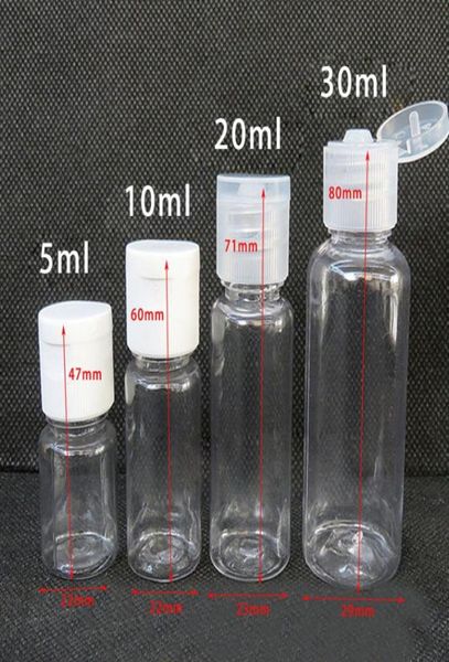

100pcs 5ml 100ml plastic pet clear flip lid lotion bottles cosmetic containers travel liquid refillable vials2769448