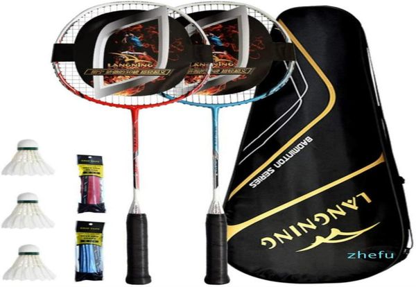 

badminton rackets set 2 full carbon fiber lightweight home training8883446