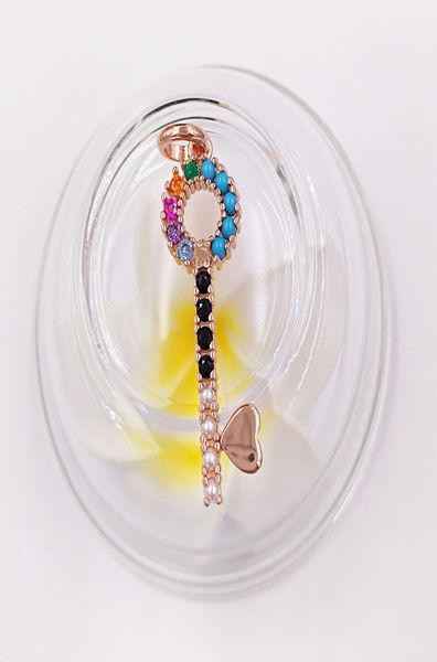 

san valentien key pendant in rose gold vermeil with gemstones andy jewel 9153045407708461, Silver