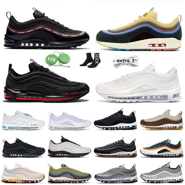 

max 97 running shoes 97s womens mens platform sneakers triple black white sean wotherspoon muslin pink foam cork undefeated mschf x inri jes