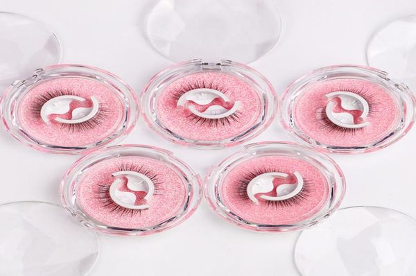

1 pair self adhesive false eyelashes extension 3d effect no glue bonded band lashes set self stick faux lash6160203