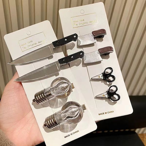 

wedding hair jewelry punk hairpin headdress blade knife cool clips accessories for women men party 230718, Slivery;golden