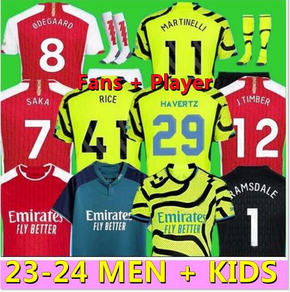 

smith rowe g.jesus saka soccer jerseys saliba 23 24 fans player version odegaard martinelli jorginho nketiah 2023 2024 football kits shirt m, Black