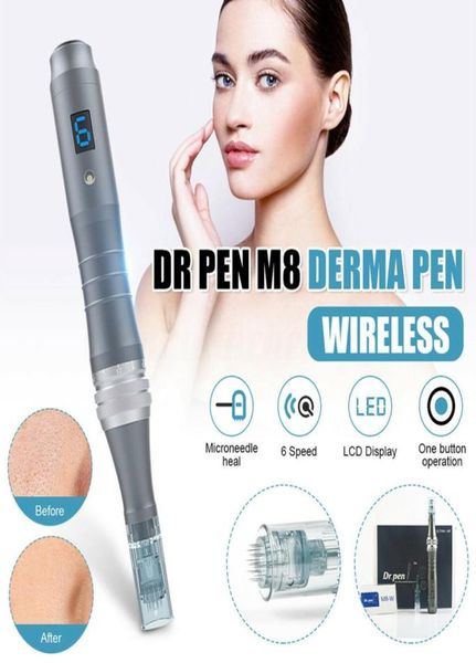 

drpen ultima m8 dermapen skin care microneedle antiaging scar removal derma pen needle cartridges home use dhl 7637156