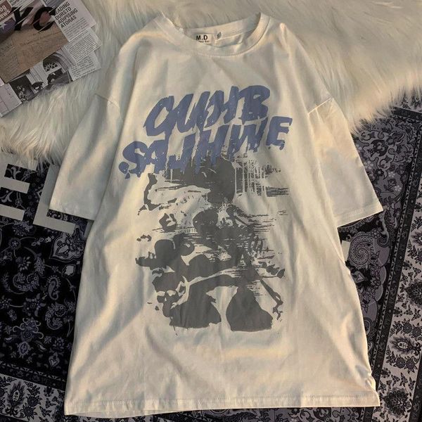 

womens tshirt 100% cotton harajuku anime aesthetics punk gothic black hip hop tshirt summer street clothing fashion 230718, White
