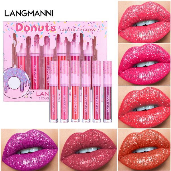 

lipstick langmanni highlight glitter lip gloss set 6 diamond glitter liquid lipstick metal waterproof makeup set dc08 230718