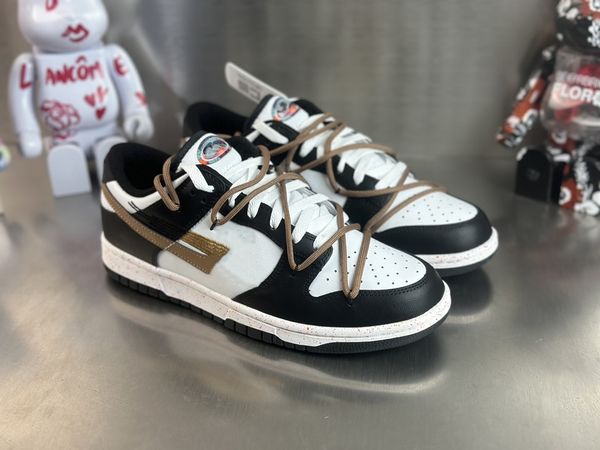 

drop on 2023 holidays skates shoes dnks low multiple swooshes metallic gold white black school lifestyle sneakers