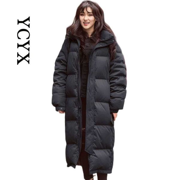 

women's down parkas ycyx women 90% white duck down coat winter long women's down jacket hooded waterproof and windproof keep warm, Black