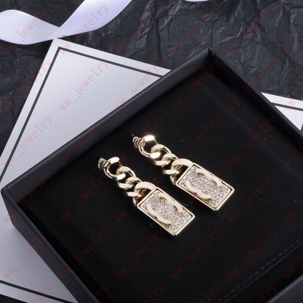 

flash diamond square pendant earrings, glossy metal rectangular earrings, jewelry designer, personalized ear brackets, weddings, banquets, p, Golden