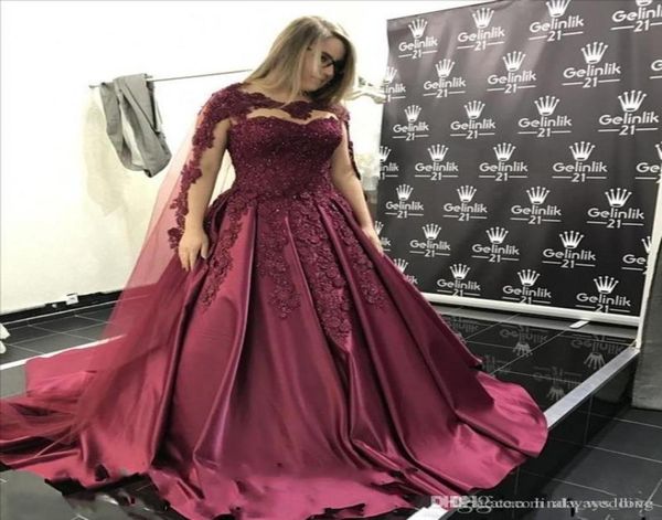 

2019 burgundy quinceanera dress princess arabic dubai jewel neck sweet 16 ages long girls prom party pageant gown plus size custom8651558, Blue;red