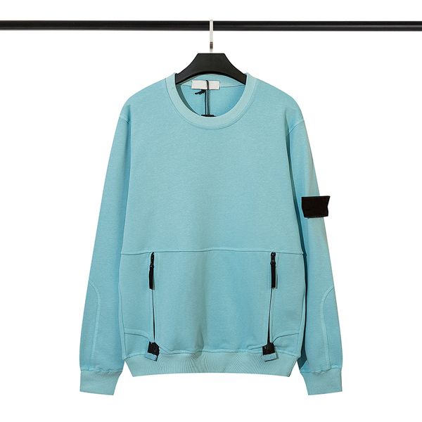 

toney fall/winter 2023 new casual joker pullover with large pocket zipper round neck design sweater 216#, Black