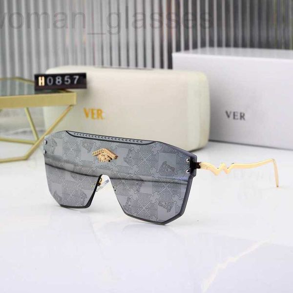 

sunglasses designer luxury designer versage men's women's vercace fashion large box conjoined mirror outdoor sunshade female beaut, White;black