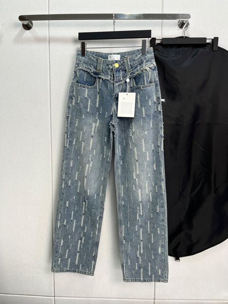

2023 women's jeans high-waisted designer straight-through wide leg pants show thin women casual pants size s-l k2, Blue