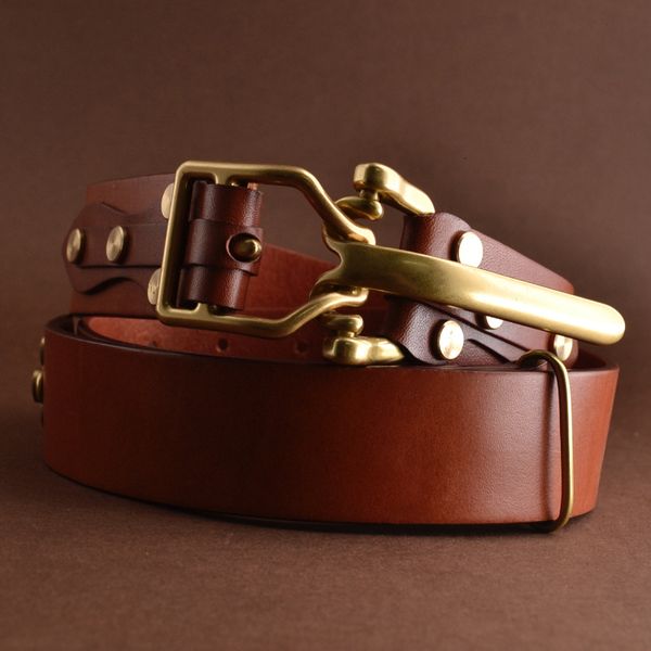 

neck ties men s first layer cowskin belt diy handmade genuine leather knight belts brass pin buckle waistband belt 230718, Blue;purple