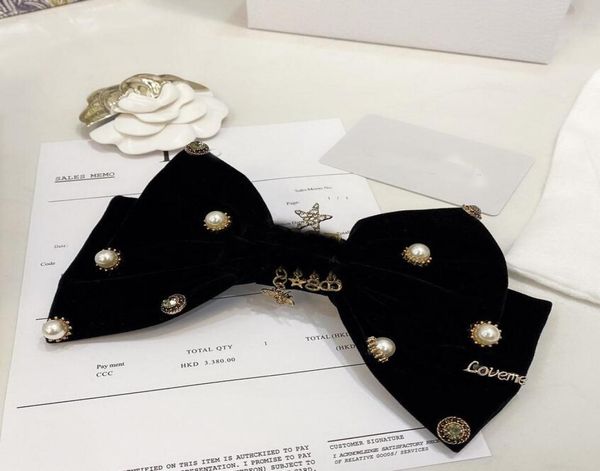 

dioletters new female girls designer bowknot hair clips clips headdress accessories party letters headband fashion gifts love wit2416708, Black;brown