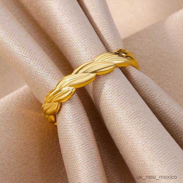 

band rings adjustable twisted rings for women vintage stainless steel ring wedding jewelry item mujer 2023 r230719, Silver