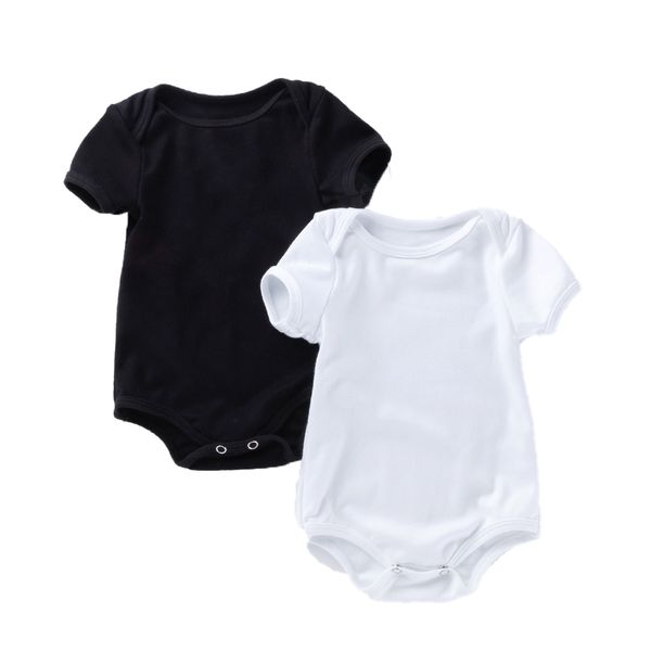 

new born baby rompers boys and girls pure cotton jumpsuits solid colors black white infant bebe onesie kids clothing, Blue